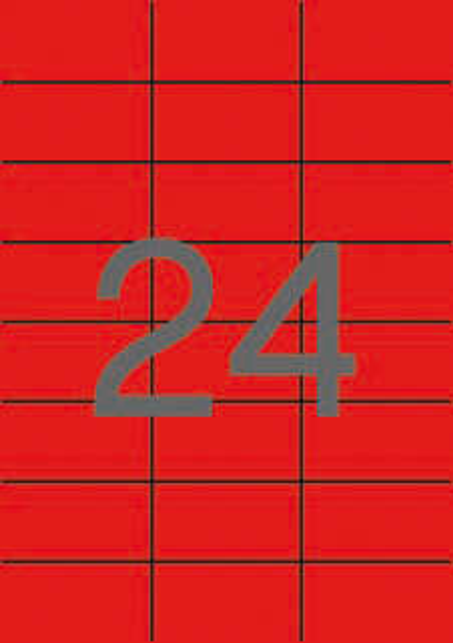 Apli Pack de 480 Etiquetas Rectangulares 70x37mm - 20 Hojas por 24 Etiquetas - Adhesivo Permanente - Cantos Rectos - Color Rojo 1