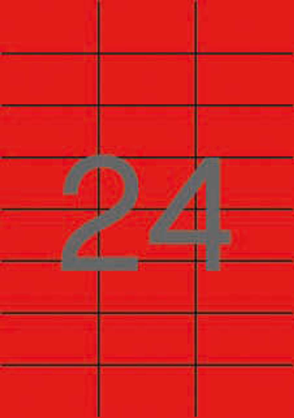 Apli Pack de 480 Etiquetas Rectangulares 70x37mm - 20 Hojas por 24 Etiquetas - Adhesivo Permanente - Cantos Rectos - Color Rojo 1
