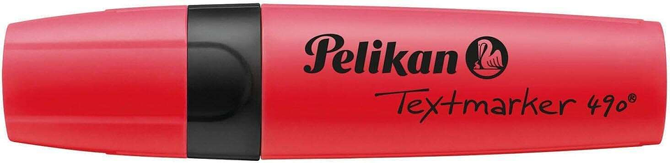 Pelikan Subrayador Textmarker 490 - Base de Agua - 3 Anchos de Trazo - Color Rojo Fluorescente 1