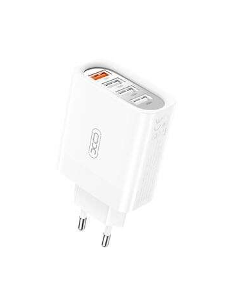 XO Cargador USB de 4 Puertos - Potencia Total de 18W - Salida Simultanea de 2 o 3 Puertos - Proteccion Inteligente - Peso de 62gr - Color Blanco 1