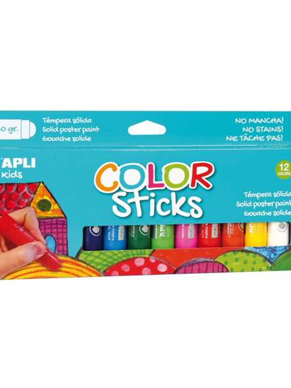 Apli Pack de 12 Temperas Solidas 10g - Acabado Satinado - No Manchan - Colores Solidos 1
