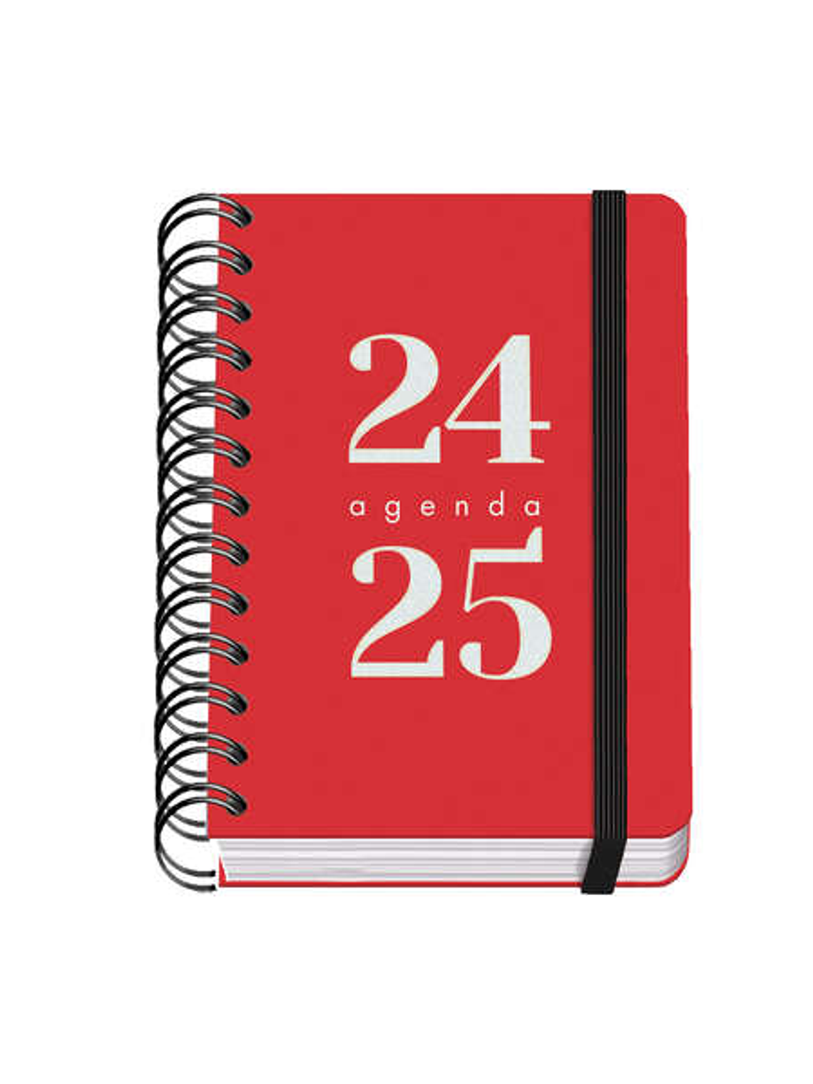 Dohe Grammar Agenda Escolar Espiral A6 - Dia Pagina - Papel 80g/m2 - Cubierta de Polipropileno - Cierre de Goma Elastica - Tamaño 10x15cm - Color Rojo 1