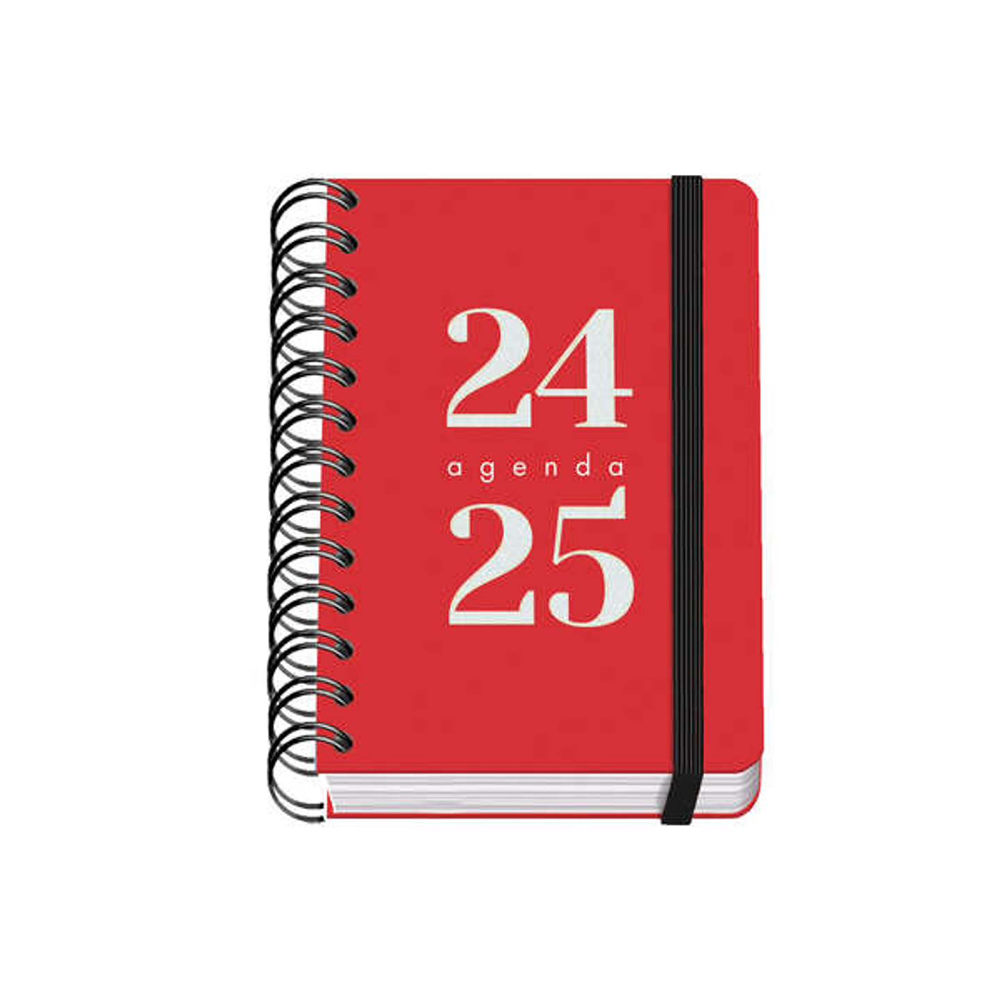 Dohe Grammar Agenda Escolar Espiral A6 - Dia Pagina - Papel 80g/m2 - Cubierta de Polipropileno - Cierre de Goma Elastica - Tamaño 10x15cm - Color Rojo 1