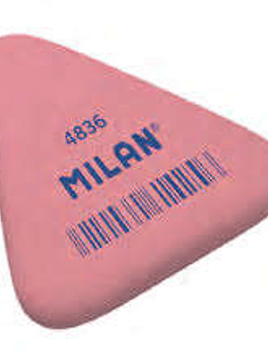Milan 4836 Goma de Borrar Triangular Flexible - Miga de Pan - Caucho Sintetico - Envueltas Individualmente - Color Rosa