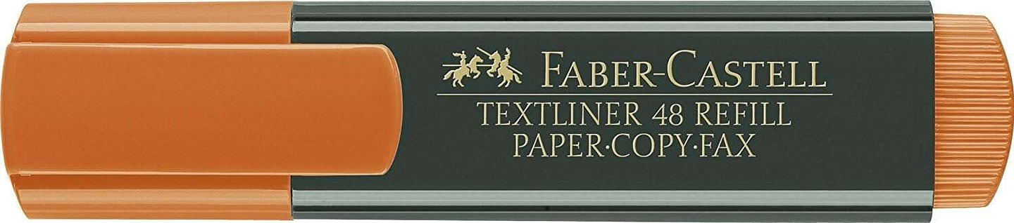 Faber-Castell Rotulador Marcador Fluorescente Textliner 48 - Punta Biselada - Trazo entre 1.2mm y 5mm - Tinta con Base de Agua - Color Naranja 1