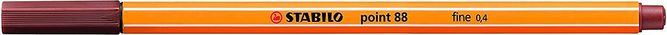 Stabilo Point 88 Rotulador de Punta Fina de Fibra - Trazo de 0.4 mm - Tinta con Base de Agua - Color Siena 1