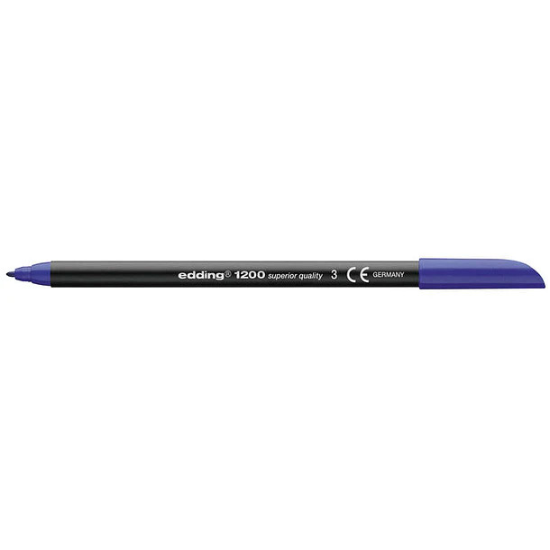 Edding 1200 Rotulador - Punta Redonda - Trazo entre 0.5 y 1 mm. - Tinta con Base de Agua - Color Azul