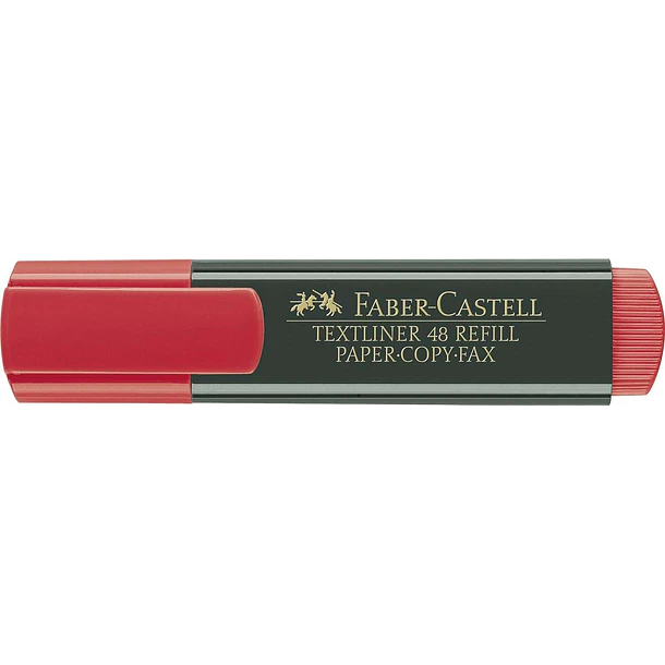 Faber-Castell Rotulador Marcador Fluorescente Textliner 48 - Punta Biselada - Trazo entre 1.2mm y 5mm - Tinta con Base de Agua - Color Rojo