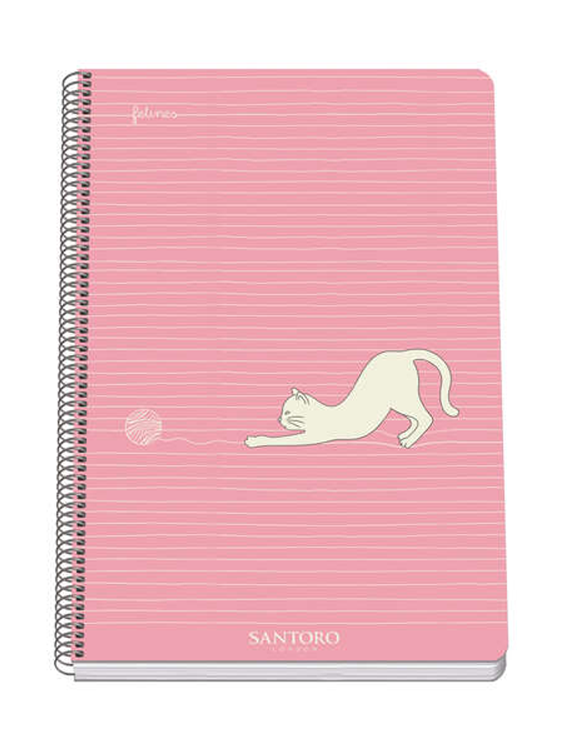 Dohe Santoro Felines Cuaderno Espiral Tapa Rigida - Tamaño Folio de 80 Hojas 90gr - Hojas con Cuadricula 4mm 1