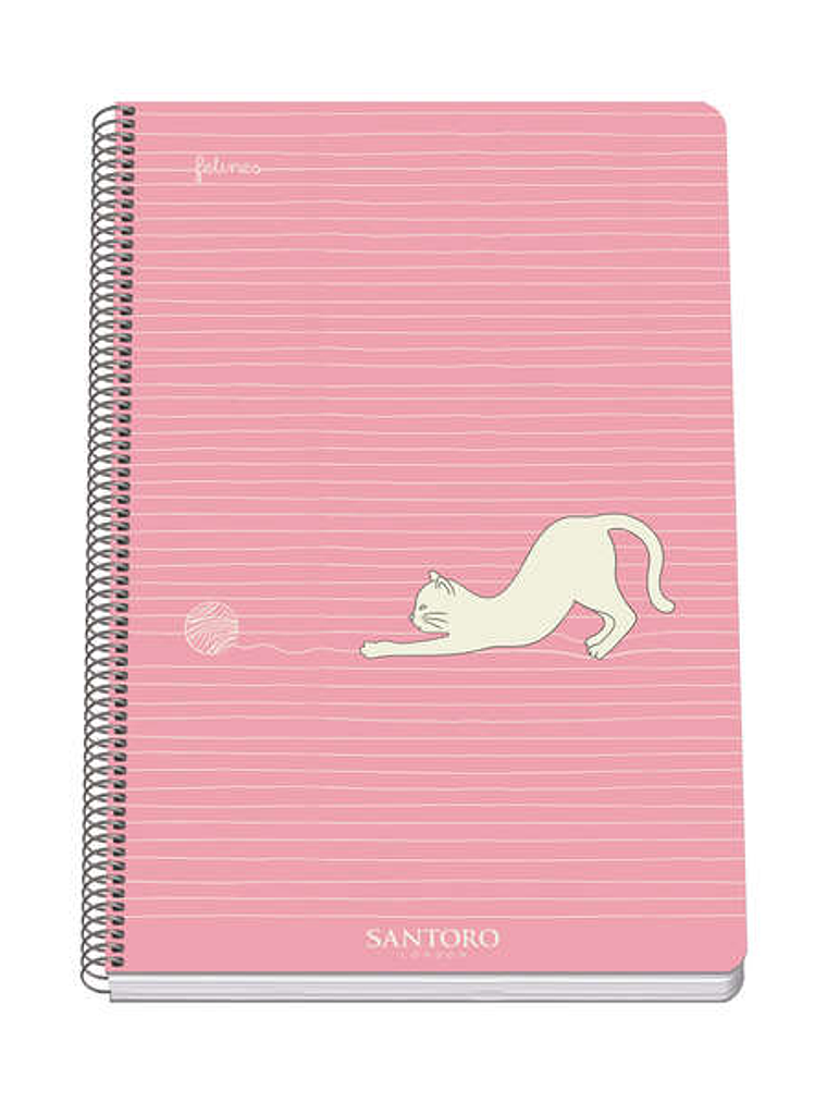 Dohe Santoro Felines Cuaderno Espiral Tapa Rigida - Tamaño Folio de 80 Hojas 90gr - Hojas con Cuadricula 4mm 1