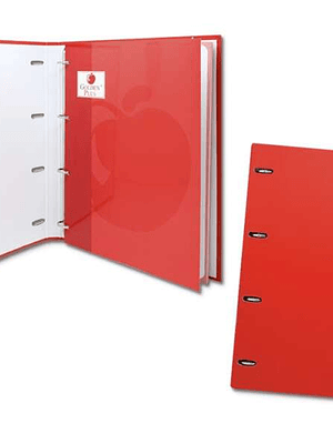 Bismark Carpeta de 4 Anillas con 80 Hojas Cuadricula 4x4 - Formato A4 - Fabricada en Carton - Color Rojo