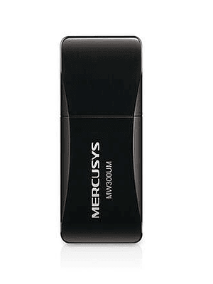 Mercusys N300 Mini Adaptador Inalambrico USB 2.0 - Hasta 300Mbps - Color Negro
