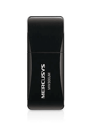 Mercusys N300 Mini Adaptador Inalambrico USB 2.0 - Hasta 300Mbps - Color Negro