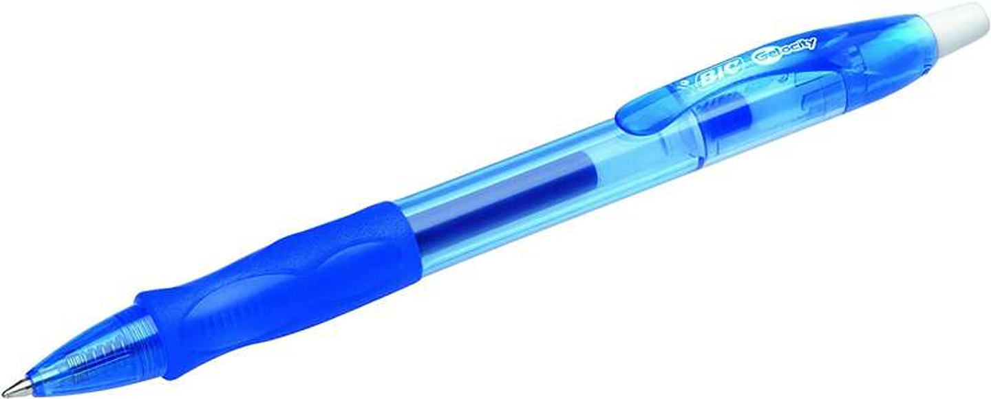 Bic Gel-ocity Original Boligrafo de Tinta Gel Retractil - Punta Media de 0.7mm - Recargable - Grip de Goma - Clip de Plastico - Color Azul 1