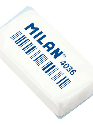 Milan 4036 Goma de Borrar Rectangular - Miga de Pan - Caucho Sintetico - Envuelta Individualmente - Color Blanco