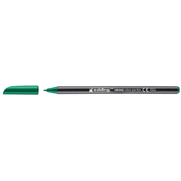 Edding 1200 Rotulador - Punta Redonda - Trazo entre 0.5  y 1 mm. - Tinta con Base de Agua - Color Verde