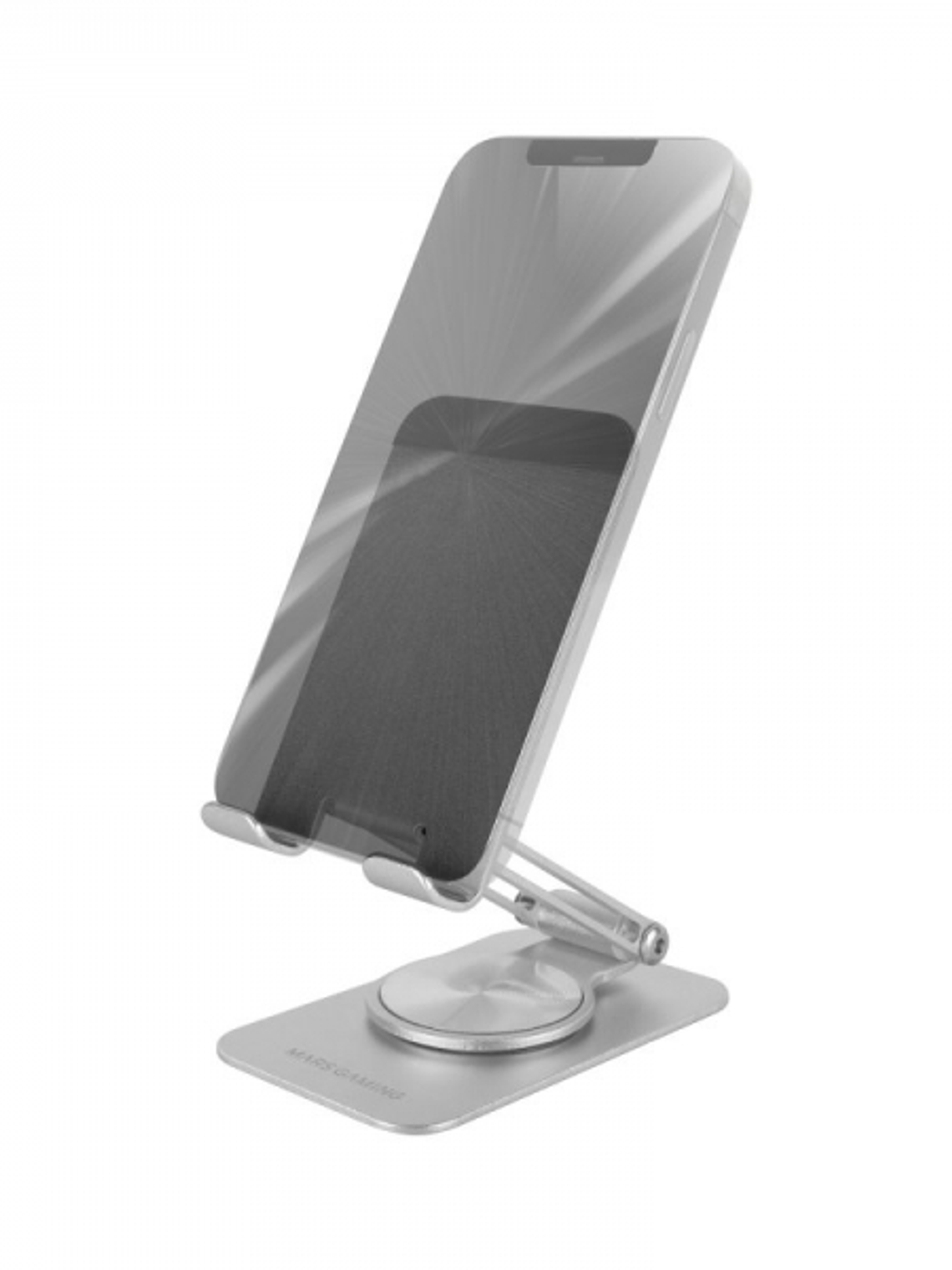 Mars Gaming MA-RSS Soporte para Smartphone - Aluminio ligero - Rotacion 360º - Ajuste altura 180º - Base antideslizante - Color Plata 1