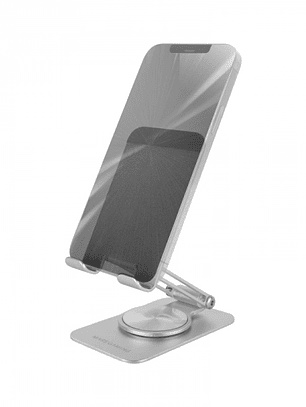 Mars Gaming MA-RSS Soporte para Smartphone - Aluminio ligero - Rotacion 360º - Ajuste altura 180º - Base antideslizante - Color Plata