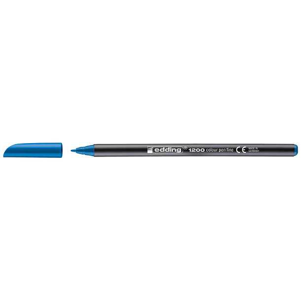 Edding 1200 Rotulador - Punta Redonda - Trazo entre 0.5 y 1 mm. - Tinta con Base de Agua - Color Azul Claro