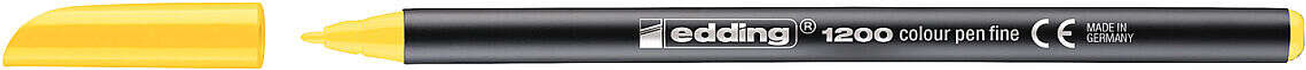 Edding 1200 Rotulador - Punta Redonda - Trazo 1mm - Tinta con Base de Agua - Color Amarillo 1