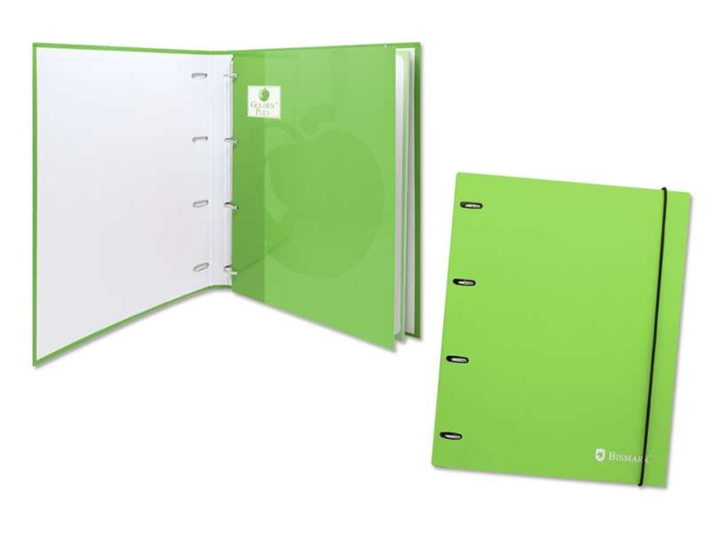 Bismark Carpeta de 4 Anillas con 80 Hojas Cuadricula 4x4 - Formato A4 - Fabricada en Carton - Color Verde 1