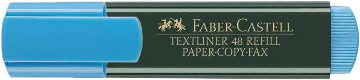 Faber-Castell Rotulador Marcador Fluorescente Textliner 48 - Punta Biselada - Trazo entre 1.2mm y 5mm - Tinta con Base de Agua - Color Azul 1