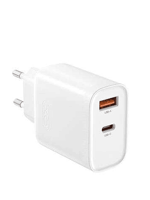 XO Cargador de Corriente L116 30W Tipo C + USB - Color Blanco