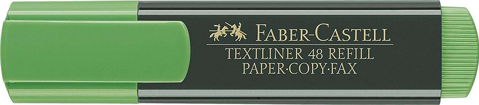 Faber-Castell Rotulador Marcador Fluorescente Textliner 48 - Punta Biselada - Trazo entre 1.2mm y 5mm - Tinta con Base de Agua - Color Verde 1