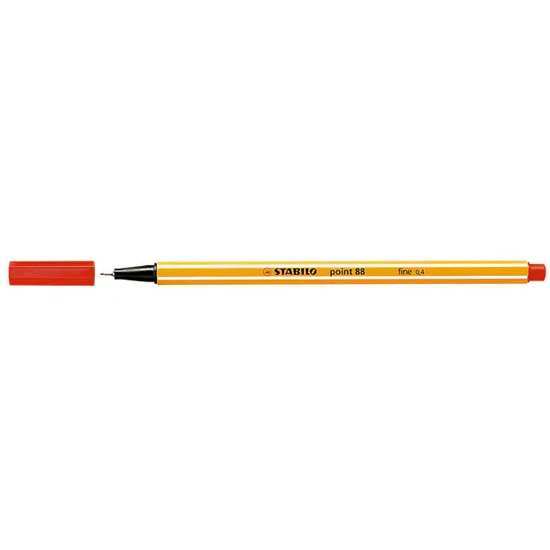 Stabilo Point 88 Rotulador de Punta Fina de Fibra - Trazo de 0.4 mm - Tinta con Base de Agua - Color Rojo