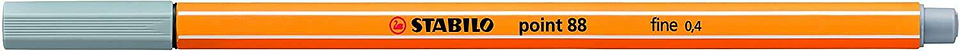 Stabilo Point 88 Rotulador de Punta Fina de Fibra - Trazo de 0.4 mm - Tinta con Base de Agua - Color Gris Medio 1