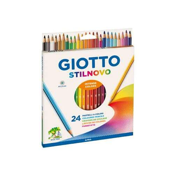 Giotto Stilnovo Pack de 24 Lapices Hexagonales de Colores - Mina 3.3mm - Madera - Colores Surtidos