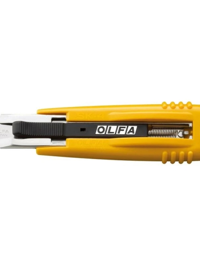 Olfa SK-4 Cuchilla de Seguridad Autoretractil Semiautomatica - Canal de Acero Inoxidable - Maxima Seguridad - Uso Ambidiestro 1