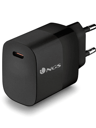 NGS Bud 20W Cargador Universal de Pared 20W Ultrarapido - 1x USB-C PD & PPS - Color Negro