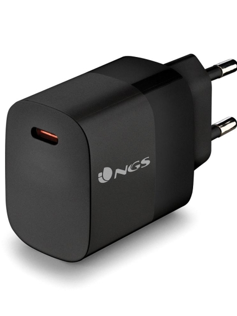 NGS Bud 20W Cargador Universal de Pared 20W Ultrarapido - 1x USB-C PD & PPS - Color Negro 1