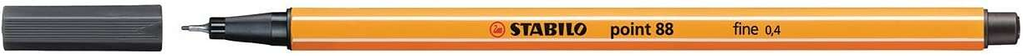 Stabilo Point 88 Rotulador de Punta Fina de Fibra - Trazo de 0.4 mm - Tinta con Base de Agua - Color Gris Intenso 1