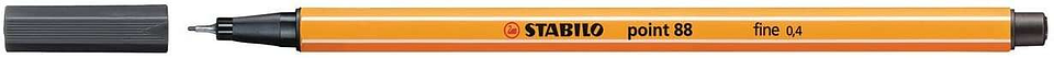 Stabilo Point 88 Rotulador de Punta Fina de Fibra - Trazo de 0.4 mm - Tinta con Base de Agua - Color Gris Intenso 1