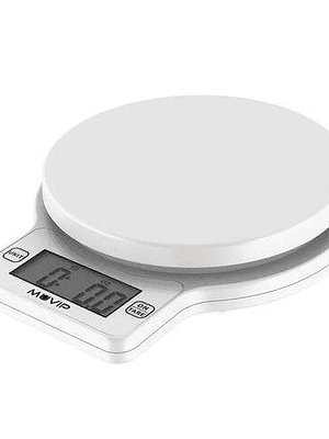 Muvip Round Kitchen Bascula de Cocina Digital - Sensor de Alta Precision - Apagado Automatico - Peso Max. 5kg