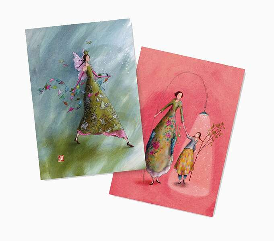 Pictura Aquarupella Gaëlle Boissonnard Pack de 2 Cuadernos A6 48 Paginas - Uno con Cuadricula y el otro Liso - Tamaño 10.5x15cm - Tapa con Acabado en 1