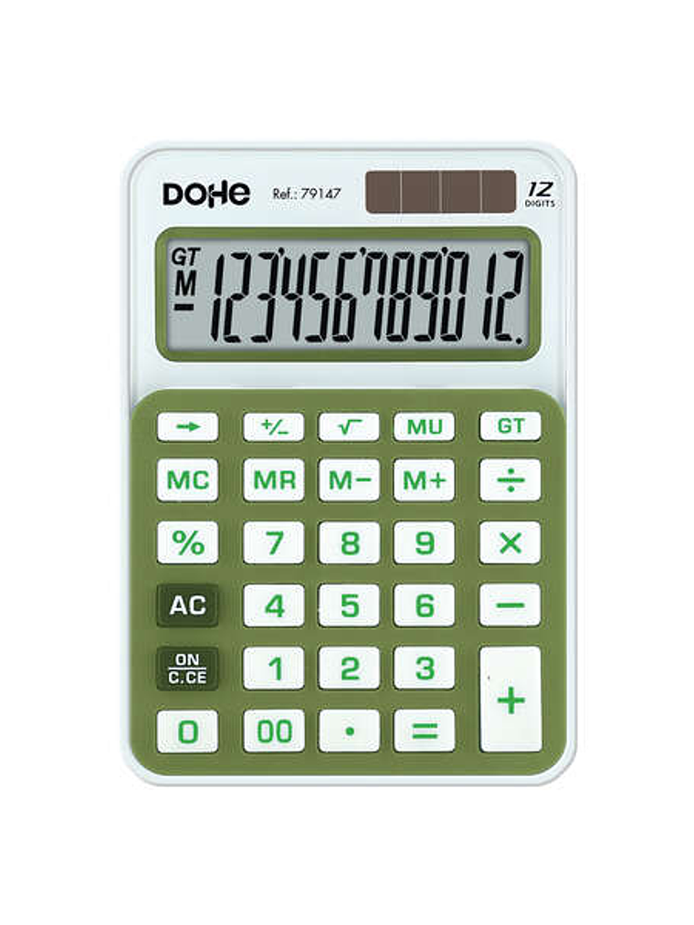Dohe Calculadora de Sobremesa Pequeña 12 Digitos - Teclas de Gran Formato - 4 Teclas de Memoria - Apagado Automatico - Alimentacion Solar y Pilas - Co 1