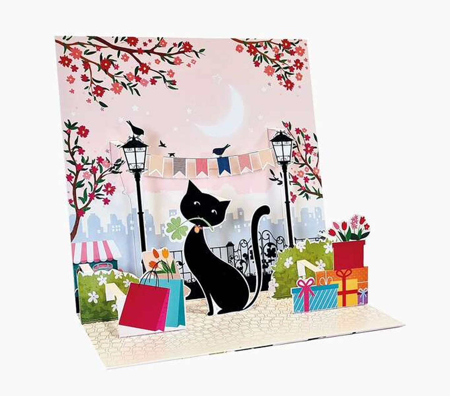 Pictura Tarjeta Felicitacion 3D Pop-Up - Laminas - Purpurina - Relieve - Cortes Laser - 16x16cm - Incluye un Sobre Blanco y Envoltorio en Papel de Cel 1