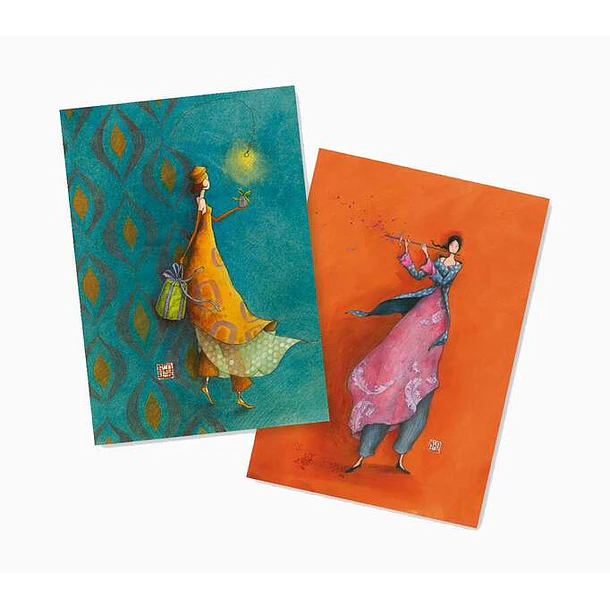 Pictura Aquarupella Gaëlle Boissonnard Pack de 2 Cuadernos A6 48 Paginas - Uno con Cuadricula y el otro Liso - Tamaño 10.5x15cm - Tapa con Acabado en
