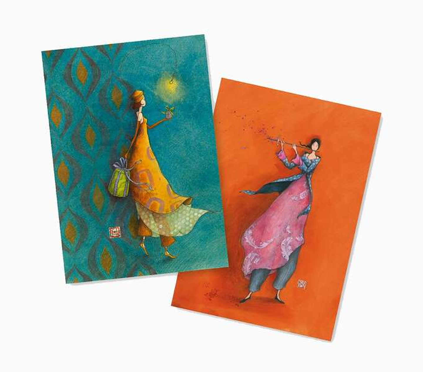 Pictura Aquarupella Gaëlle Boissonnard Pack de 2 Cuadernos A6 48 Paginas - Uno con Cuadricula y el otro Liso - Tamaño 10.5x15cm - Tapa con Acabado en 1