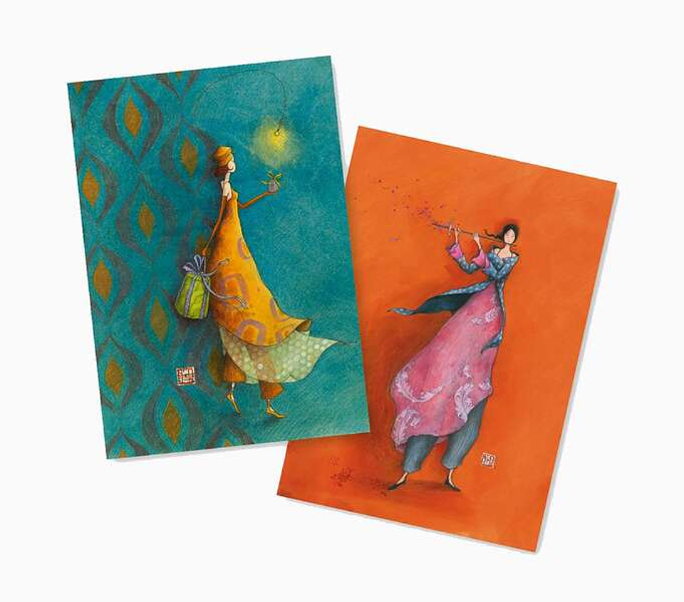 Pictura Aquarupella Gaëlle Boissonnard Pack de 2 Cuadernos A6 48 Paginas - Uno con Cuadricula y el otro Liso - Tamaño 10.5x15cm - Tapa con Acabado en 1