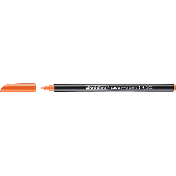 Edding 1200 Rotulador - Punta Redonda - Trazo 1mm - Tinta con Base de Agua - Color Naranja