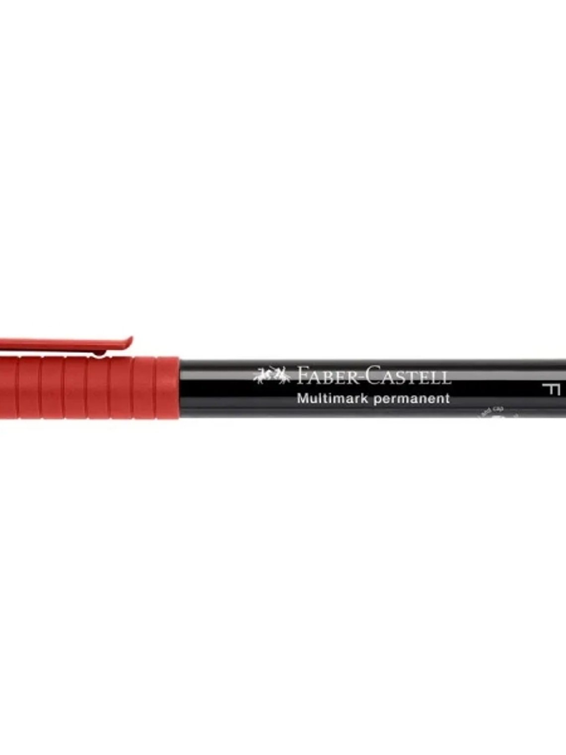 Faber-Castell Multimark Rotulador Permanente - Ancho de Trazo 0.6mm - Goma de Borrar Integrada - Resistente a la Luz y al Agua - Color Rojo 1