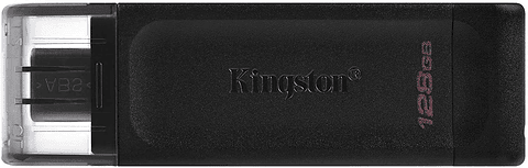 Kingston DataTraveler 70 Memoria USB Tipo C 128GB - USB-C 3.2 Gen 1 - Con Tapa - Color Negro (Pendrive)