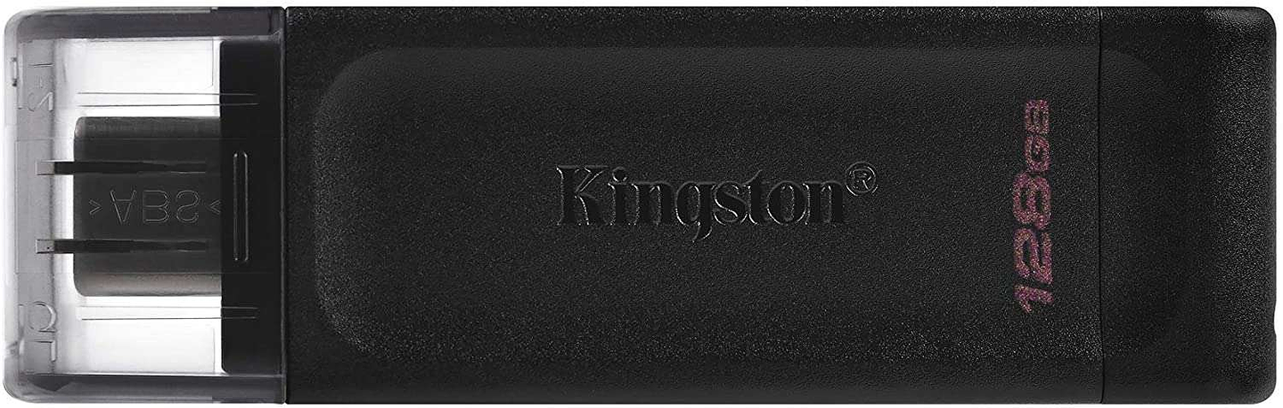 Kingston DataTraveler 70 Memoria USB Tipo C 128GB - USB-C 3.2 Gen 1 - Con Tapa - Color Negro (Pendrive) 1