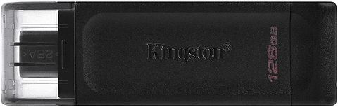 Kingston DataTraveler 70 Memoria USB Tipo C 128GB - USB-C 3.2 Gen 1 - Con Tapa - Color Negro (Pendrive)