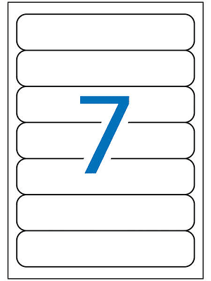 Apli Pack de 175 Etiquetas para Archivo 190x38mm - 25 Hojas x 7 Etiquetas - Cantos Romos - Adhesivo Permanente - Color Blanco