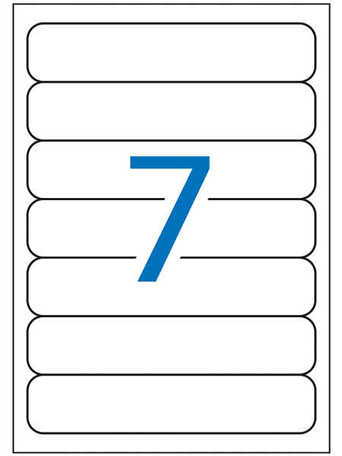 Apli Pack de 175 Etiquetas para Archivo 190x38mm - 25 Hojas x 7 Etiquetas - Cantos Romos - Adhesivo Permanente - Color Blanco